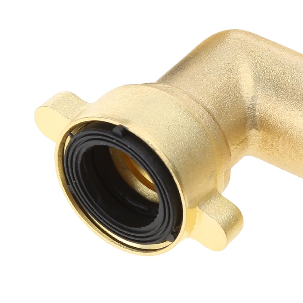 2PCS 90 Degree Garden Hose Elbow Connectors 3/4" Heavy Duty Hose Adapter with 4 O-rings Solid Brass Gooseneck Connector