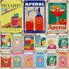 Vintage Fruit Juice Metal Tin Sign Mojito Aperol Spritz Posters and Sangria Drink Negroni Plaque for Club Bar Shop Home Decor