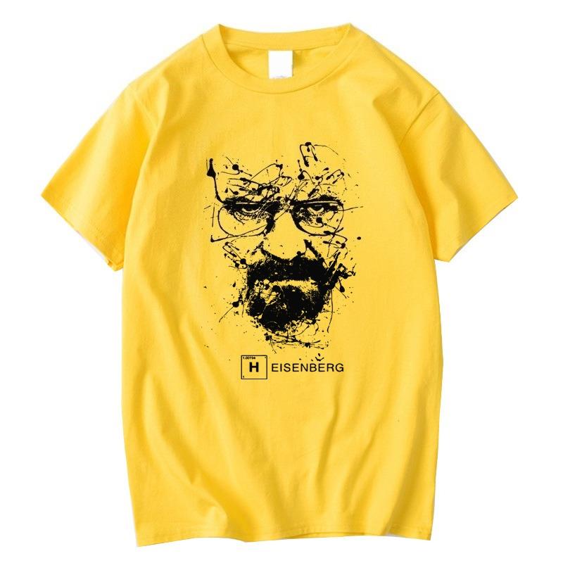 Unisexs HighQuality Pure Cotton Casual TShirt Trendy Short Sleeve Tops with Heisenberg Print from TV Series Breaking Bad