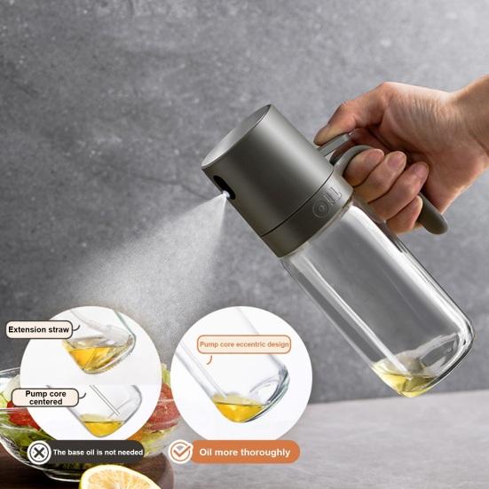 Стеклянный распылитель масла на 250 мл для приготовления пищи. Распылитель оливкового масла. Диспенсер Mister для фритюрницы. Выпечка салатов. Мелкий туман. Эргономичная ручка. Портативная кухня.
