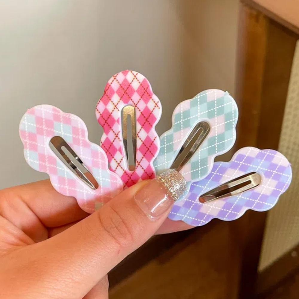 Candy Color Cloud Hair Clip Zinc Zinc Alloy Korean Style Hairpin Gifts Plaid Hair Clip Daily