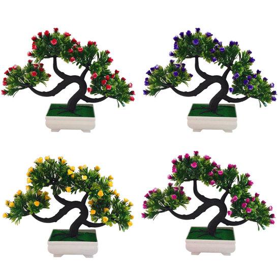 Искусственный цветок, дерево, растение, бонсай в горшке, садовая вечеринка, настольная мебель, декор