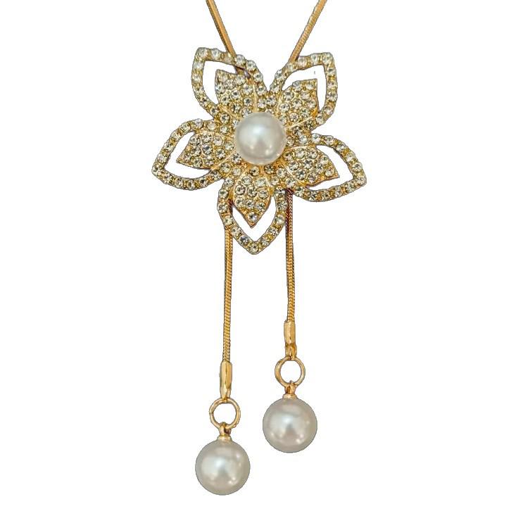 Роскошное жемчужное ожерелье-цепочка для свитера: Высокая мода в стиле инфлюенсеров