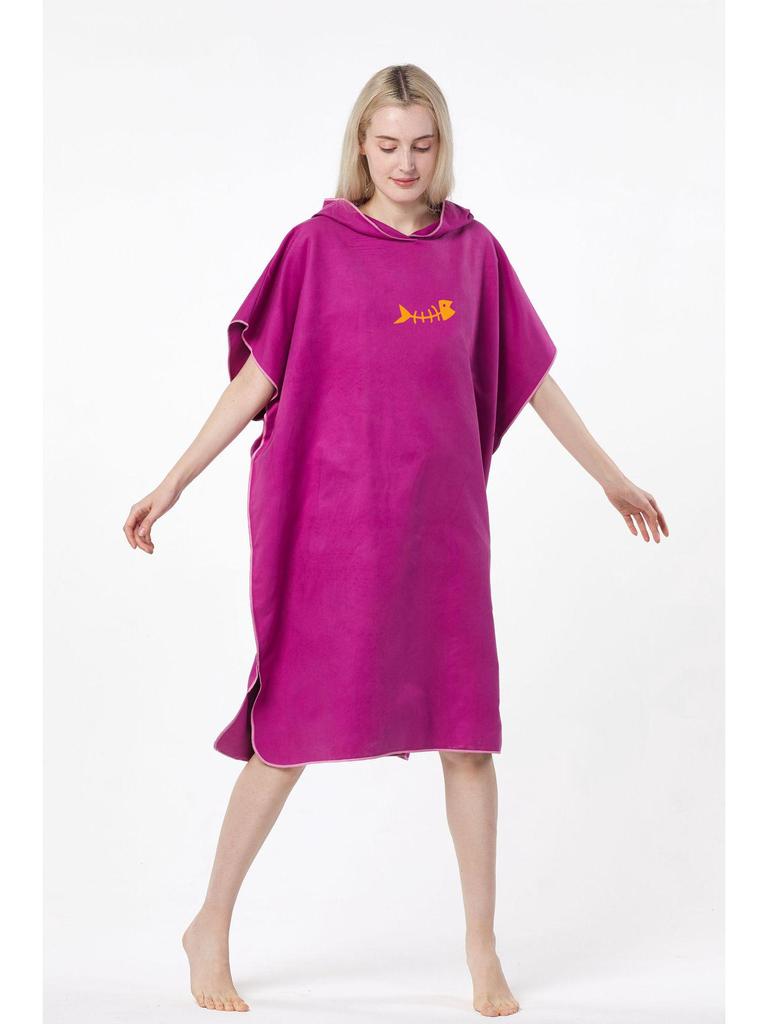 Микрофибровый быстросохнущий халат с капюшоном для взрослых - Абсорбирующее пляжное полотенце и полотенце для плавания