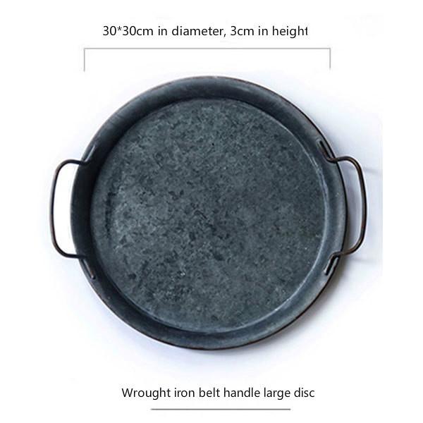 Поднос для хлеба, сделайте старую картину из кованого железа для лотка для хранения на рынке, украшение для дома, круглого подноса