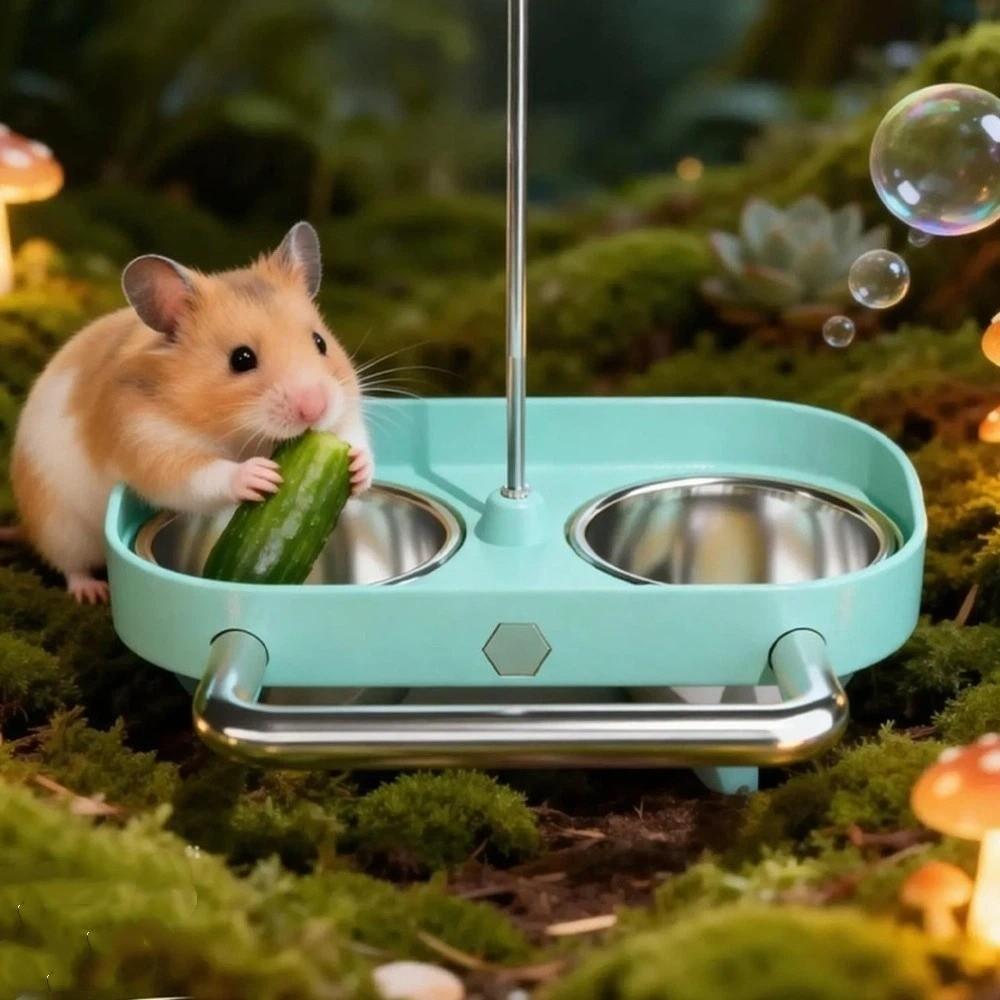 Double Bowl Bird Cage Feeder Large Capacity Bird Food Bowl Bird Water Bowl for Small Medium Birds