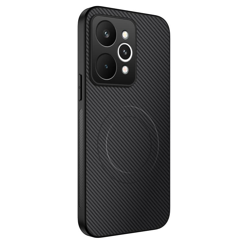 Чехол для Realme 15 5G, совместимый с MagSafe, серия WANLONFENG TQ, текстура углеродного волокна, ПК ТПУ чехол для телефона
