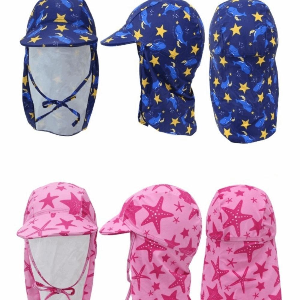 Flower Kids Beach Hat UV Protection Sunshade Swimming Cap Flap Cap Kids Sun Hat  Swimming