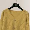Women's Hollow Knit Long Sleeve Top