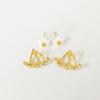Women Cute Daisy Shape Rhinestone Inlaid Ear Jacket Earrings Party Jewelry Gift