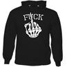 F Hand Mens Funny Skeleton Finger FlipHoodie Biker Punk Rock Skull Tattoo Top