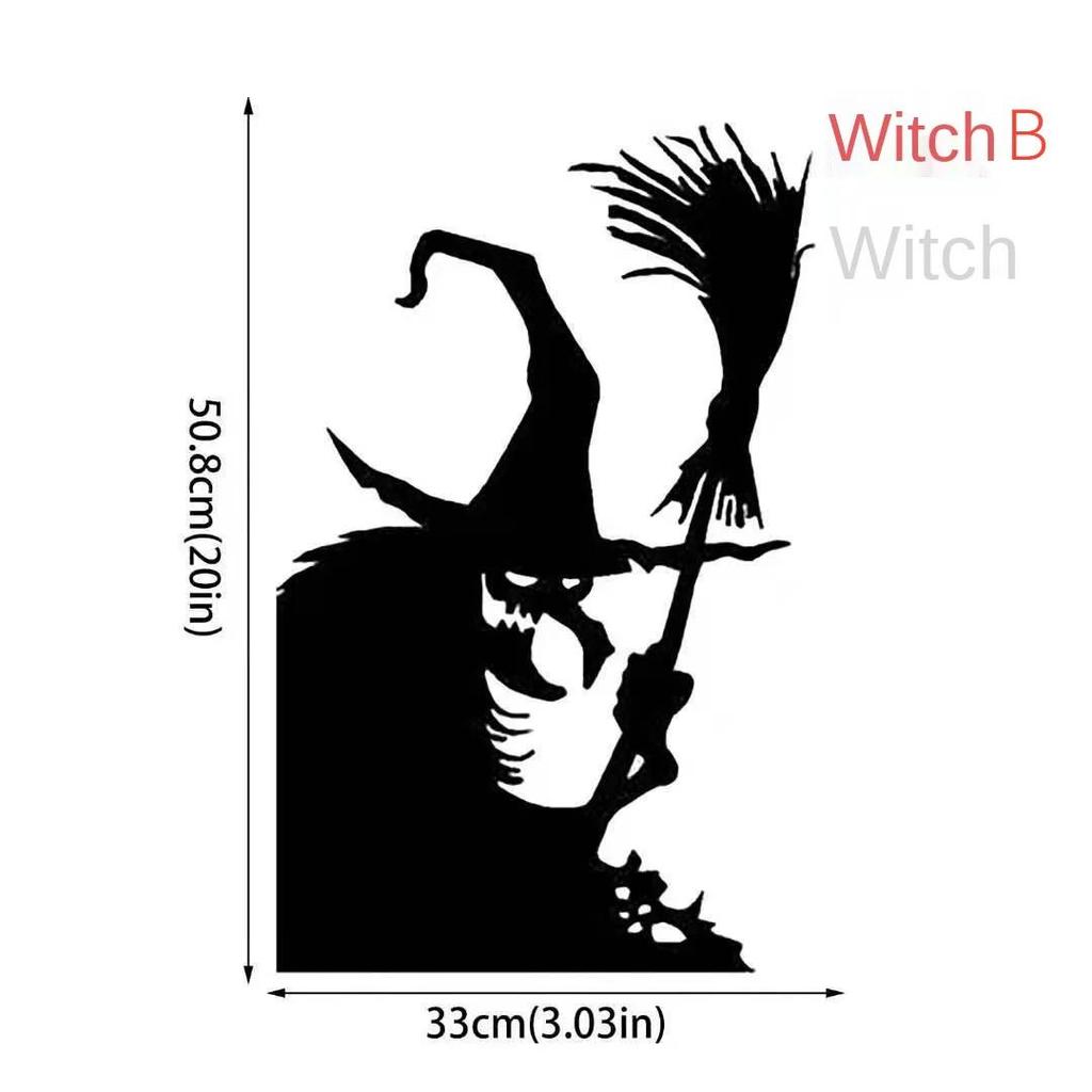 Halloween Door Window Decoration Sticker Scary Witch Ghost Horror Party Supplies Window Decoration Static PVC Wall Stickers