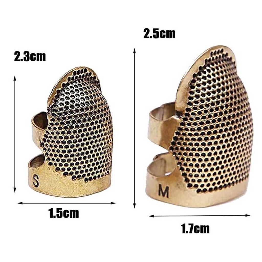 Adjustable Metal Thimble for Hand Sewing, Antique Bronze Finger Protector Ring - Embroidery Craft DIY Accessories