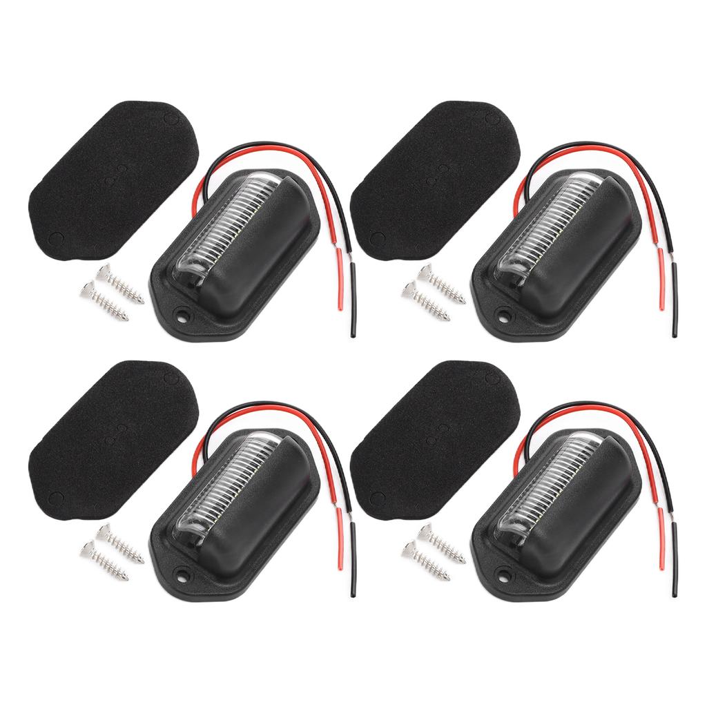 4 шт. 12 В 6 светодиодных ламп для номерного знака, высокая яркость, белый свет, водонепроницаемый для автомобиля