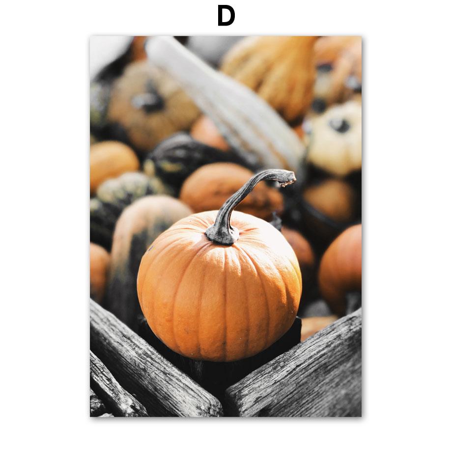 Осенние полевые постеры с бабочкой и тыквой, настенная живопись на холсте, постеры на скандинавскую тему и принты, фотографии для гостиной, домашний декор