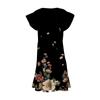 Plus Size Women's V-Neck Fashion Print Loose Comfortable Large Hem Dress