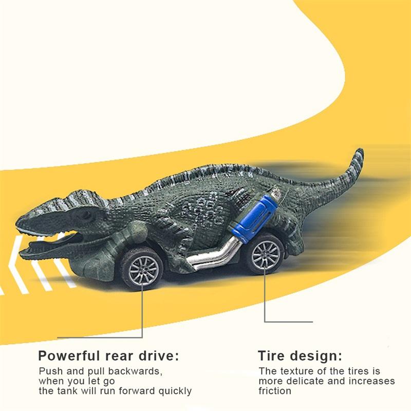 6 шт. игрушечных динозавров, заводные машинки, детские игрушки-динозавры, подходящие для детских игр с машинками-динозаврами