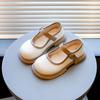 Girls Princess Leather Shoes Patchwork Non-slip Children Shoes Spring Autumn Fashion Causal Kids Mary Jane Shoes Soft Hook Loop