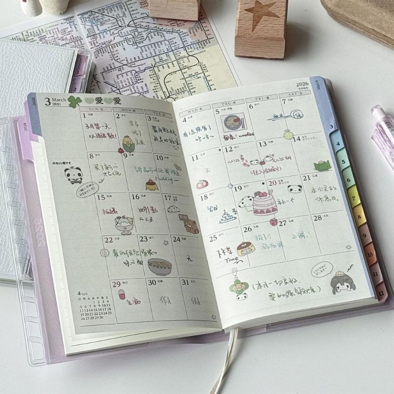 2026 Weekly Planner 220 Sheets Dated Leather Academic Planner with Ribbon Bookmarks For Men Women Student Daily Planning