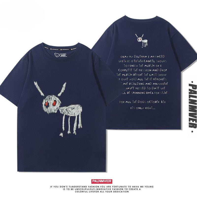 Hip Hop Drake Drake New Album for All The Dogs Short Sleeve Men's T-Shirt Street European and American Trend Clothes Summer