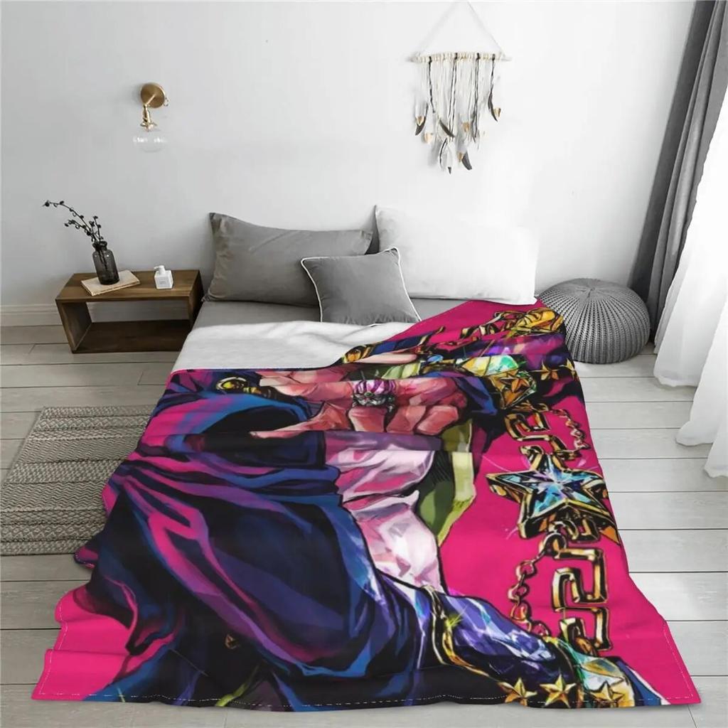 Флисовые одеяла Jotaro Kujo, необычные приключения Джоджо, аниме, новинка, пледы для дома, 200x150 см, покрывало