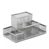 3/4 Grid Metal Mesh Pen Holder Large Capacity Makeup Brush Storage Bucket  Bedroom Decoration