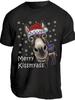 Мужская Женская Смешная Рождественская Футболка с Ушами Осла и Merry Kissmyass Юмористическая Новинка Вечеринка Одежда и Розыгрыши Хлопковая Футболка Свободный Верх