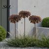 Garden Decorations Rustic Metal Flower Stakes, Large Rusted Iron Yard Art, Outdoor Ornaments 19.39 Inch Weather-Resistant Decoration for Lawns