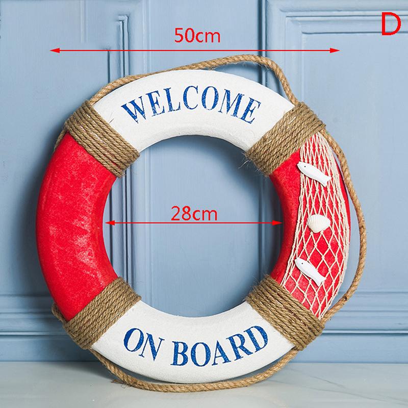 Navy Mediteranean Sea Family Adorment Life Buoy Wall Hanging Decorations Bar Home Decor Props Nautical Life Ring Wedding Crafts