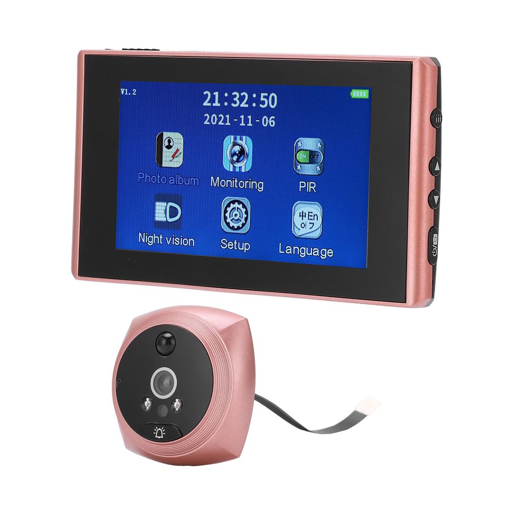 Дверной цифровой глазок с высоким разрешением, просмотр в реальном времени, умный дверной звонок, глазок с 4,3 дюйма