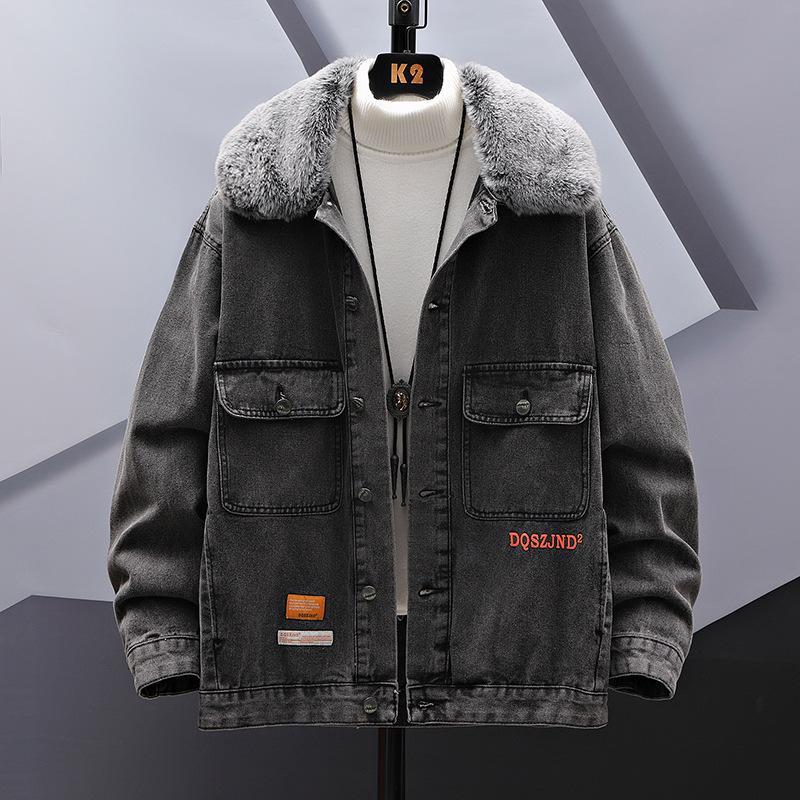 Мужская флисовая джинсовая куртка большого размера 8xl, свободная джинсовая куртка в стиле ретро 