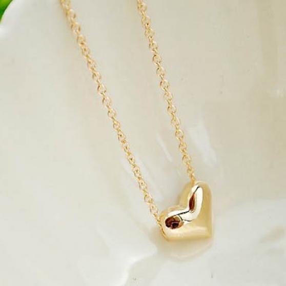 Women's Fashion Jewelry Gold Plated Heart Bib Statement Chain Pendant Necklace MIT