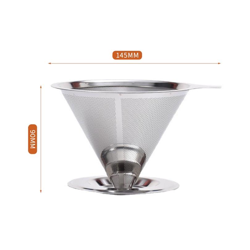 Многоразовый держатель фильтра для кофе, универсальный двухслойный фильтр для кофе из нержавеющей стали, кофейные аксессуары, инструмент для приготовления кофе