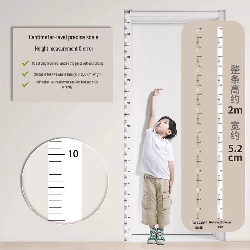 Прозрачный водонепроницаемый настенный стикер для измерения роста для детей