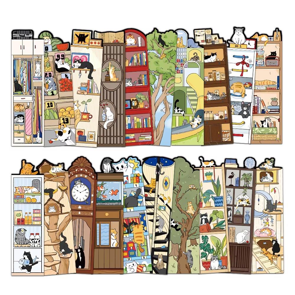 Cartoon Paper Bookmark 30Pcs Page Marking Cards Creative Reading Page Book Marking Gifts