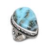 Caribbean Larimar Gemstone Handmade 925 Sterling Silver Jewelry Ring Size 9 R0l41