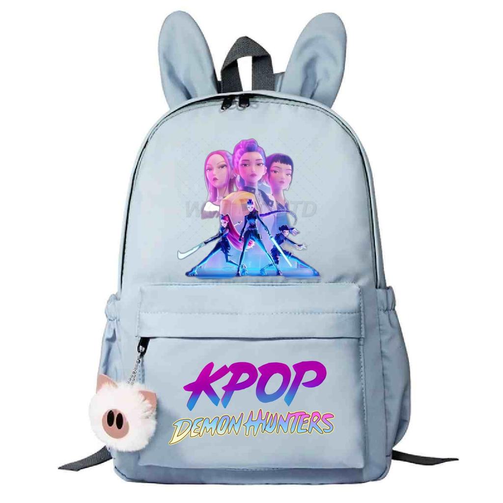 Kpop Anime Cartoon Print Student Korean Version Schoolbag Lightweight Cute Rabbit Ear Backpack