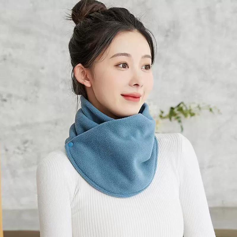 Winter Fleece Neck Scarf Thickened Warm Autumn Winter Neck Scarf Women's Plush Scarves Double Layer Neckerchief Scarf Ring