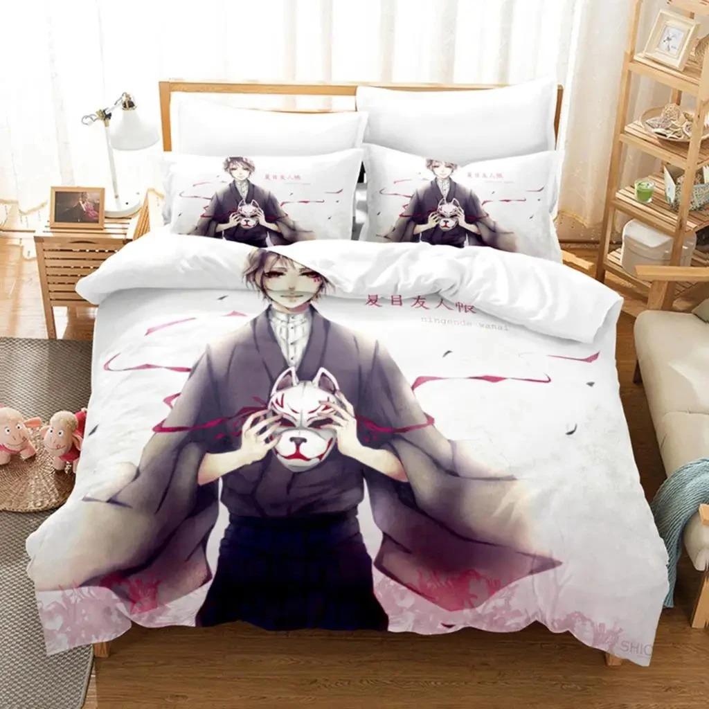 Аниме Natsume Book of Friends Nyanko Комплект постельного белья для мальчиков и девочек Twin Queen Size Пододеяльник Наволочка Кровать для детей и взрослых