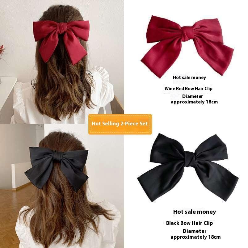Большой заколка-бант для затылка, бархатный рождественский краб для волос, большие заколки для волос для женщин, элегантные аксессуары для волос с бантом