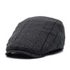 Men's Casual Forward Cap Fashion Small Birdcage Beret Plaid Duck Tongue Cap Middle-aged Hat