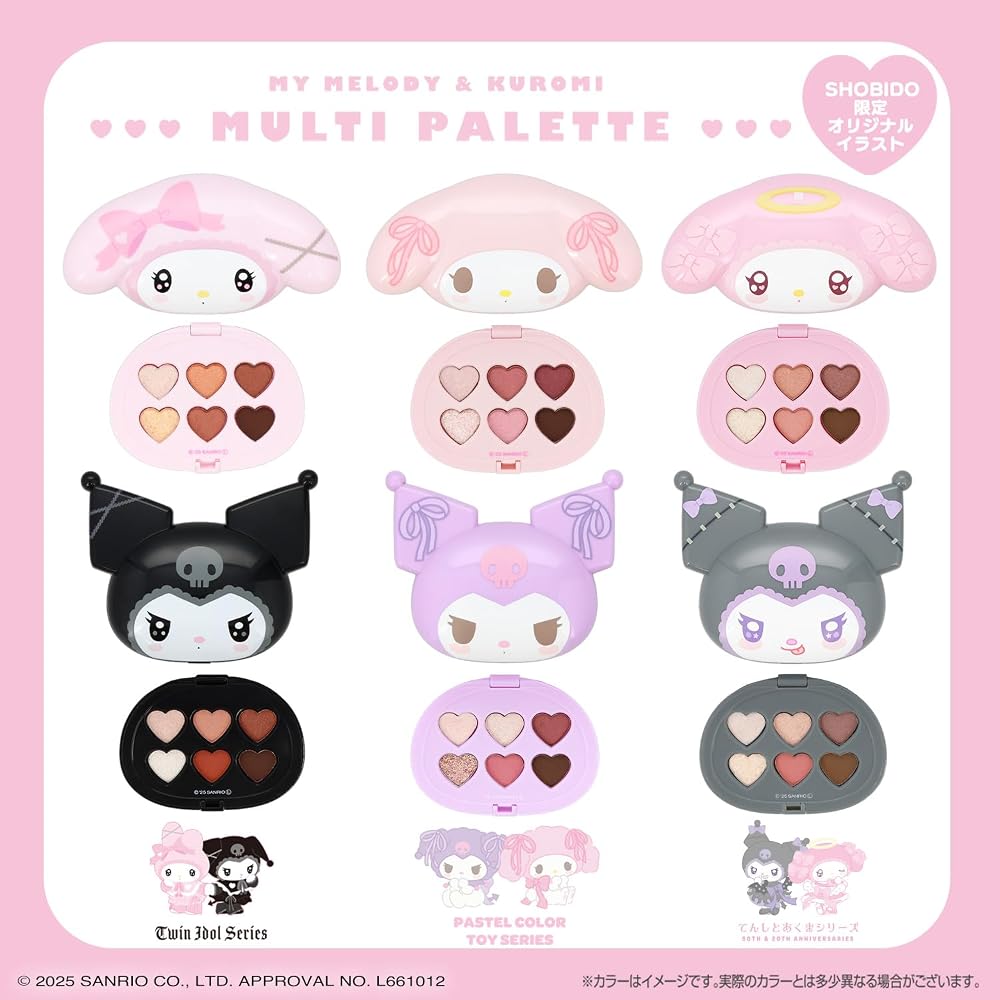 Shobido Koseido Sanrio Kuromi Multi Palette 6 Colors Pink Purple Limited Edition Original Illustration