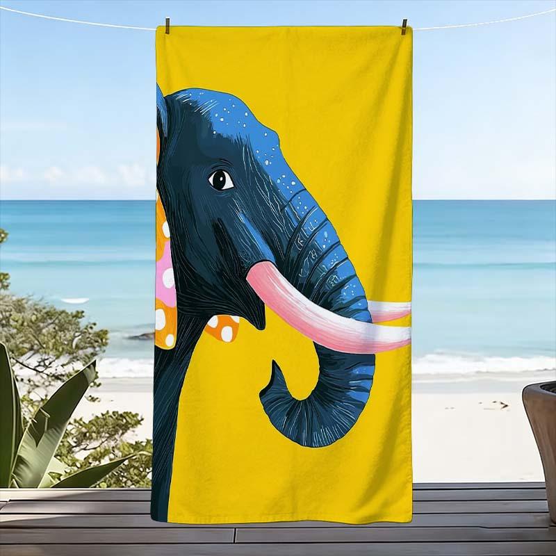 Cute Elephant Beach Towel Tropical Summer Animal Printed Large Bath Mat Beach Accessory Jungle Print Towel 80x160cm