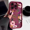 Luxury Floral Print TPU Matte Case For iPhone 16 Pro Max 15 Pro 14 13 12 11 XS XR 8 7 Soft Silicone Shockproof Phone Cover