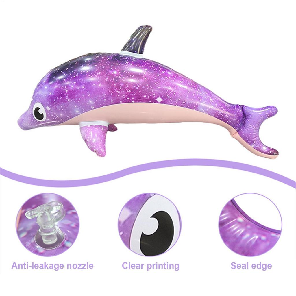 1pc Inflatable Dolphin Floating Toy Ocean Themed Birthday Swimming Pool Party Decoration Thickened Beach Pool Inflatable Toys