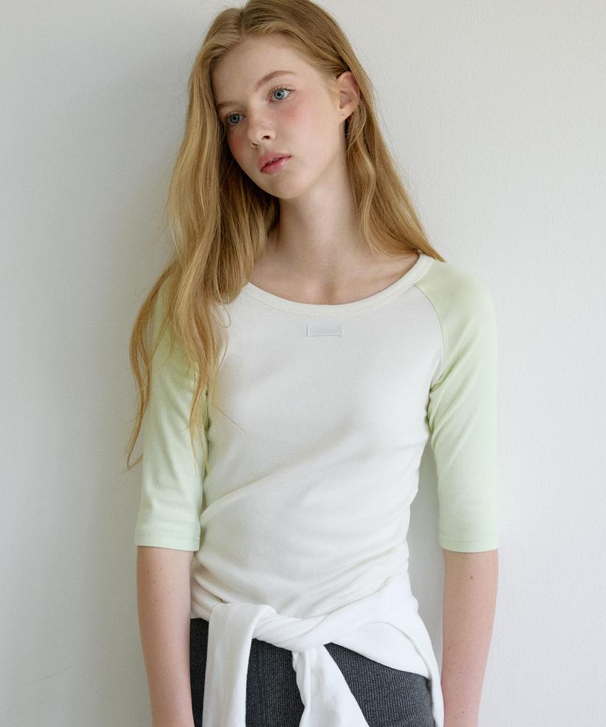 Футболка с рагланом и этикеткой MOON Letters Raglan Label (Кремовый цвет)