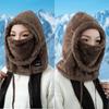 Мягкая однотонная ветрозащитная велосипедная шапка-капюшон, теплая зимняя балаклава на завязках, сохраняющая тепло, лыжная маска-шляпа для женщин
