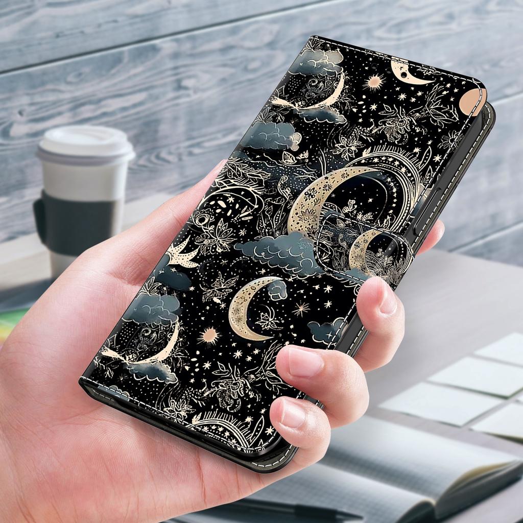 For Honor 90 Phone Case Pattern Print Magnetic Clasp Scratch-resistant Leather Cover