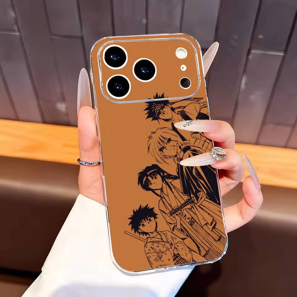 Anime R-Rurouni Kenshin Phone Case For iPhone17,16,15,14,13,12,11 Plus,Pro Max Soft Transparent Cover