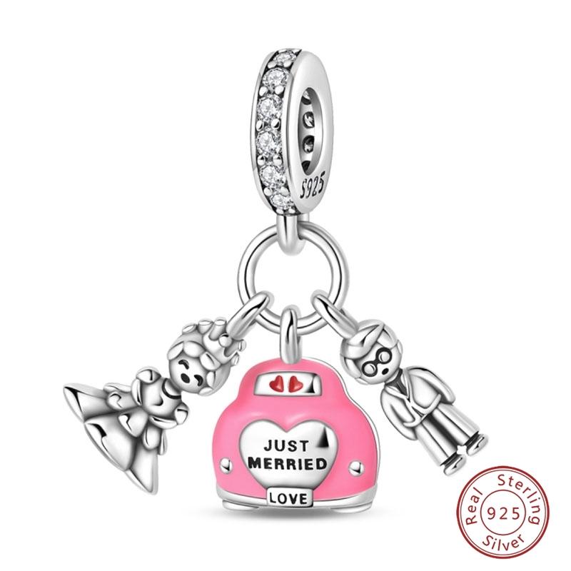 S925 Silver Pumpkin Cat Playing Card Graduation Bear Ring Seahorse 3mm Charms Beads Design DIY Fine Jewelry